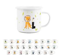 Animal Letter L Mug -White Initial Personalised Alphabet Novelty Durable Hot Drinks Outdoor Cup for Travel Picnics Home Hiking