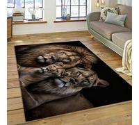Animal Lion 3D Printed Soft Office Carpet 40 X 60 Cm - Low Pile Non-Slip Area Rug - Home Decor Door Mat - Stain Resistant - Low Pile, Non-Shedding - Polyester - Easy Care -972368354637