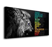 Animal Lion Canvas Wall Art Motivational Inspirational Quotes Picture Canvas Prints with Frame, Wall Art Decorative,Inspirational Quotes Canvas wall art paintings is Waterproof,20x40inches