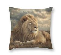 Animal Lion Plush Pillowcases 20 "x20 " Throw Pillow Case Square Cushion Covers for Living Room Sofa