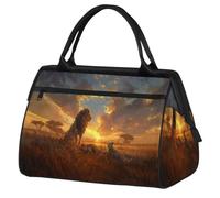 Animal Lion Travel Duffle Bag for Women Men Kids Boys Girls Weekend Overnight Bags 24 L Holdall Tote Cabin Bag for Sports Gym Yoga