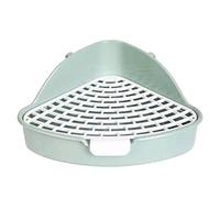 Animal Litter Tray Triangular Corner Pan with Grate Potty Trainer for Small Animal Tray