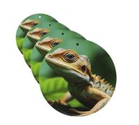 Animal Lizard Car Air Fresheners 4 Pcs Round Shape Hanging Car Air Freshener Fragrance Scented Cards Auto Mirror Pendant Aromatherapy Tablets For Car Home Office Closet Bathroom