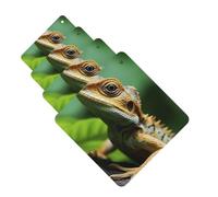 Animal Lizard Car Air Fresheners 4 Pcs Square Hanging Car Air Freshener Fragrance Scented Cards Auto Mirror Pendant Aromatherapy Tablets For Car Home Office Closet Bathroom