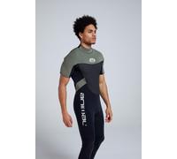 Animal Men's 'Logan' Lightweight Thick Stretchy Short Sleeve Back Zip Full Wetsuit in Black | Size: XS Animal Black XS