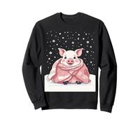 Animal Lover Christmas Cute Pig Wrapped In A Blanket Sweatshirt