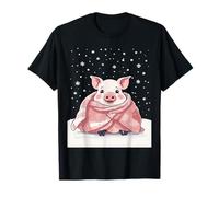 Animal Lover Christmas Cute Pig Wrapped in A Blanket T-Shirt