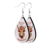 Animal Lover Gift, Just a Girl Who Loves Highland Cow Printed Teardrop Earrings, with Earring Hooks and Jump Rings, Girls Gift.