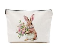 Animal Lover Gifts Makeup Bag Llama Koala Sloth Moth Rooster Dog Cat Cow Bunny Goat Gifts Cherry Cosmetic Bag, Multicolor 0567, 9.61 x 7.41 inches