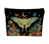 Animal Lover Gifts Makeup Bag Llama Koala Sloth Moth Rooster Dog Cat Cow Bunny Goat Gifts Cherry Cosmetic Bag, Multicolor 0562, 9.61 x 7.41 inches