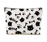 Animal Lover Gifts Makeup Bag Llama Koala Sloth Moth Rooster Dog Cat Cow Bunny Goat Gifts Cherry Cosmetic Bag, Multicolor 0591, 9.61 x 7.41 inches