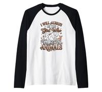 Animal Lover I Will Always Be The Girl Who Talks to Animals Raglan Baseball Tee