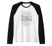 Animal Lover I Will Always Be The Girl Who Talks to Animals Raglan Baseball Tee