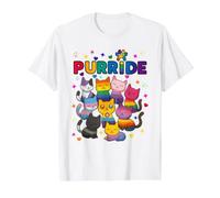 Animal Lover Purr Cat Pride Allies LGBT Value Graphic T-Shirt, Men, White, M