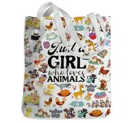 Animal Lovers Gifts for Women Cute Animal Accessories Stuff Reusable Grocery Bags Beach Tote Canvas Tote Bag for Women Shopping Christmas Birthday Funny Friendship Gifts for Friend