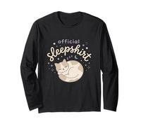 Animal Lovers Official Sleepshirt Cute Sleeping Cat Pajama Long Sleeve T-Shirt