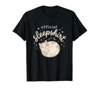 Animal Lovers Official Sleepshirt Cute Sleeping Cat Pajama Value Graphic T-Shirt, Men, Black, S