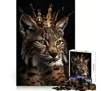 Animal Lynx King Jigsaw 1000 Pieces for Teenagers Thinking Skill Mindful Escape Neat Edges (38x26cm)