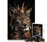 Animal Lynx King Jigsaw 1000 Pieces for Teenagers Thinking Skill Mindful Escape Neat Edges (38x52cm)