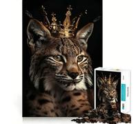 Animal Lynx King Jigsaw for Teenagers 1000 Pieces Mind Boost Fun Clean Cut Sturdy Components Heartwarming Gathering Activity (38x52cm)