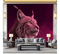 Animal Lynx Photo Mural - 250 x 175 cm Non-Woven Premium Fleece Wall Mural - High Definition Art Print Teen Bedroom Game Room Decoration Environmental Friendly Photo Wallpaper
