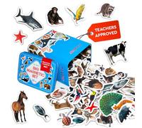 Animal Magnets Set for Kids - Magdum - 110 Large Fridge Magnets with Storage Box - Farm Zoo Sea Forest & Bird Animals Learning Toy for Toddlers - Educational Set - Strong Durable Safe Magnets