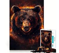 Animal Majestic Bear 1000 Piece Jigsaws Creative Skill Toy Tight Lock No Loose Pieces Bonding Activity for Loved Ones (38x52cm)