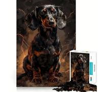 Animal Majestic Dachshund Jigsaw Puzzle 1000 Pieces Cognitive Fun Play High Precision Die Cut Unique Gift for Stress Relief (38x26cm)
