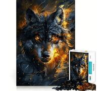 Animal Majestic Wolf 1000 Piece Jigsaws for Adults Brain Recall Game Tight Interlock No Gaps Calming Mental Break Activity (50x75cm)
