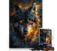 Animal Majestic Wolf Jigsaw 1000 Pieces for Teenagers Thinking Skill Mindful Escape Neat Edges (50x75cm)