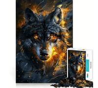 Animal Majestic Wolf Jigsaw Puzzles 1000 Recall Fun Play Burr Free Clean Cut Pieces Portable Travel Friendly Fun Game (38x52cm)