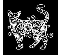 Animal Mandala Art Boho Style Elements Engraving Decals 67.2x68cm Multiple Size Options White