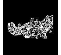 Animal Mandala Art Boho Style Elements Engraving Stickers 54.4x105.8cm Easy Installation White