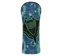Animal Manta Ray Wheel Black Blue Golf Covers Premium Leather Accessories with Interchangeable No. Tags for Driver & Fairway Woods