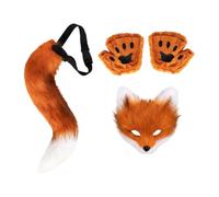 Animal Mask Costume Accessory with Tail and Gloves A | Face Cover for Halloween, Cosplay, Parties, Shows, Parades and Carnival Events