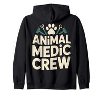 Animal Medic Crew Veterinary Technician Vet Tech Zip Hoodie