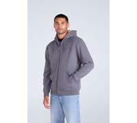 Animal Men's 'Samuel' Full Zip Lightweight Sherpa Lined Cotton Relaxed Fit Hoodie in Charcoal | Size: 2XL Animal Charcoal 2XL