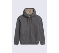 Animal Men's 'Samuel' Full Zip Lightweight Sherpa Lined Cotton Relaxed Fit Hoodie in Dark Grey | Size: 2XL Animal Dark Grey 2XL
