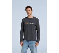 Animal Men's 'Tommy' Long Sleeve Graphic Cotton T-Shirt in Dark Grey | Size: Small Animal Dark Grey S