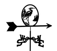 Animal Metal Weathervane, Outdoor Roof Garden Mount Yard Decor Weather Vane, Red-crowned crane Indicating Wind Direction Farm Scene Home Outdoor Crafts Ornaments