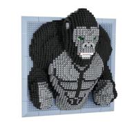 Animal Micro Mini Building Blocks Gorilla Set, 1814 PCS 3D Wall Art King Kong Framed Bricks Kit, Home Desktop & Wall Mountable Decor, Gift for Adults Teenager