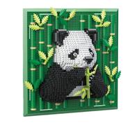 Animal Micro Mini Building Blocks Panda Set, 2248 PCS 3D Wildlife Wall Art Framed Bricks Kit, Home Desktop & Wall Mountable Decor, Gift for Adults Teenager