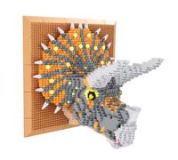 Animal Micro Mini Building Blocks Triceratops Set, 2406 PCS 3D Wall Art Dinosaur Framed Bricks Kit, Home Desktop & Wall Mountable Decor, Gift for Adults Teenager