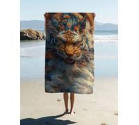 Animal Microfibre Beach Towel 150x75cm 1 Pack, Large Beach Towels for Adults Cloud Pattern with Waterproof Storage Bag Quick Dry Sand Free Lightweigh for Travel Pool Holiday Camping Yoga Gym 7S6-27