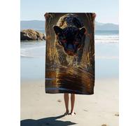 Animal Microfibre Beach Towel 150x75cm 1 Pack, Large Beach Towels for Adults Leopard Pattern with Waterproof Storage Bag Quick Dry Sand Free Lightweigh for Travel Pool Holiday Camping Yoga Gym P94-33