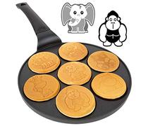 Animal Mini Pancake Pan - Make 7 Unique Flapjack Zoo Animals, Including a Elephant, Giraffe and More- Nonstick Pan Cake Maker Griddle for Breakfast Fun & Easy Cleanup, Unique Holiday Breakfast or Gift
