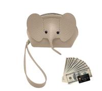 Animal Mini Wallet - Cute Elephant Coin Holder PU Leather with Secure Zipper, Change and Card Organizer for Kids Women | Portable Purse Accessory