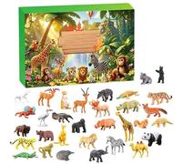 Animal Molds Set, 24 piece Realistic Soft Rubber Material, African Jungle, Educational Learning, Party Pretend Play