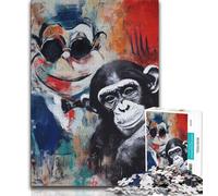 Animal Monkey Jigsaw Puzzles for Teenagers 1000 Jigsaws,Stress Reliever Difficult Challenge Deal As Gifts for The Whole Family (38x26cm)