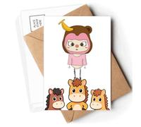 Animal Monkey Nature Naughty UU Postcards Envelopes Cards Mailing Year Horse